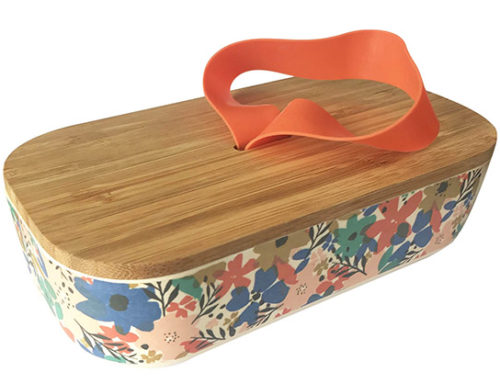 Eco Bamboo Bento Box With Inserted Silicone Strap