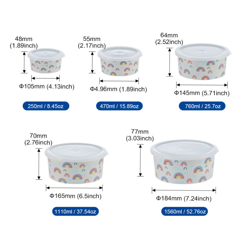 sizes of the recycled plastic containers