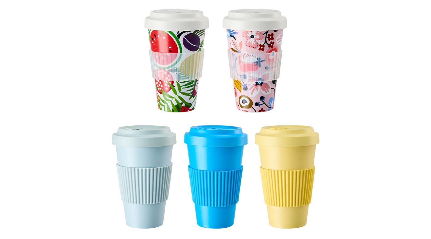 RPET custom coffee cup in different solid colors