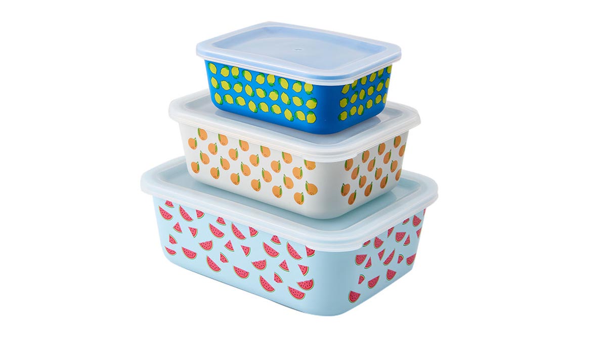 RPET plastic food storage containers with lids