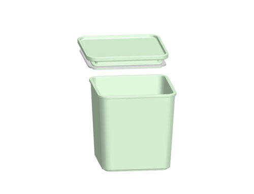 500ML Recycled Plastic PET Square Canister