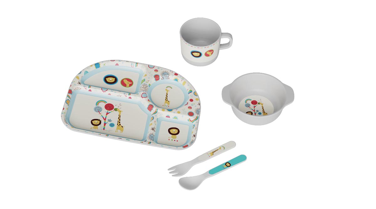 microwave safe plastic dinner set with print