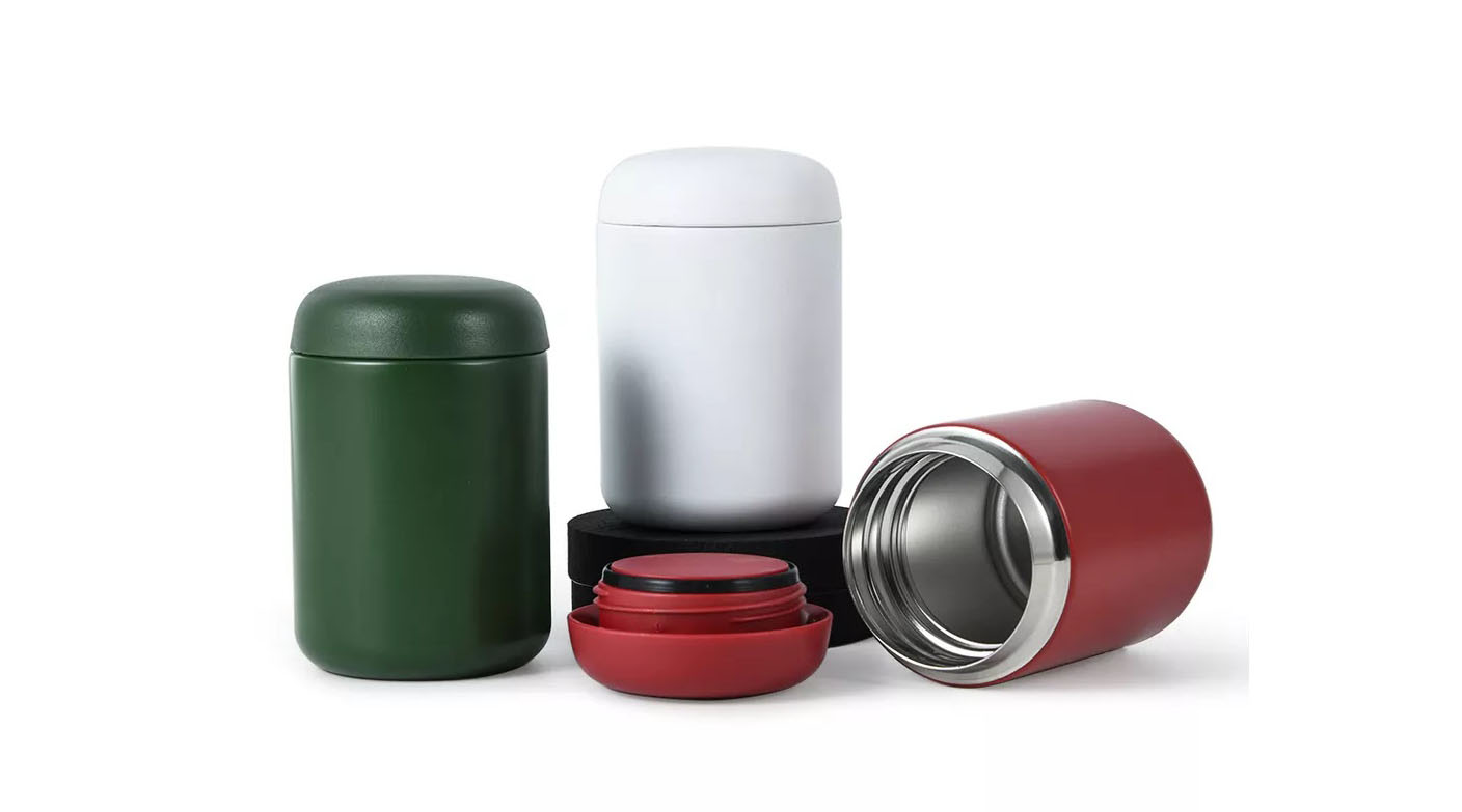 450ML stainless steel insulated food jar with the lid opening