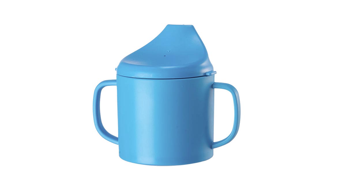 recycled plastic sippy cup in blue customized color