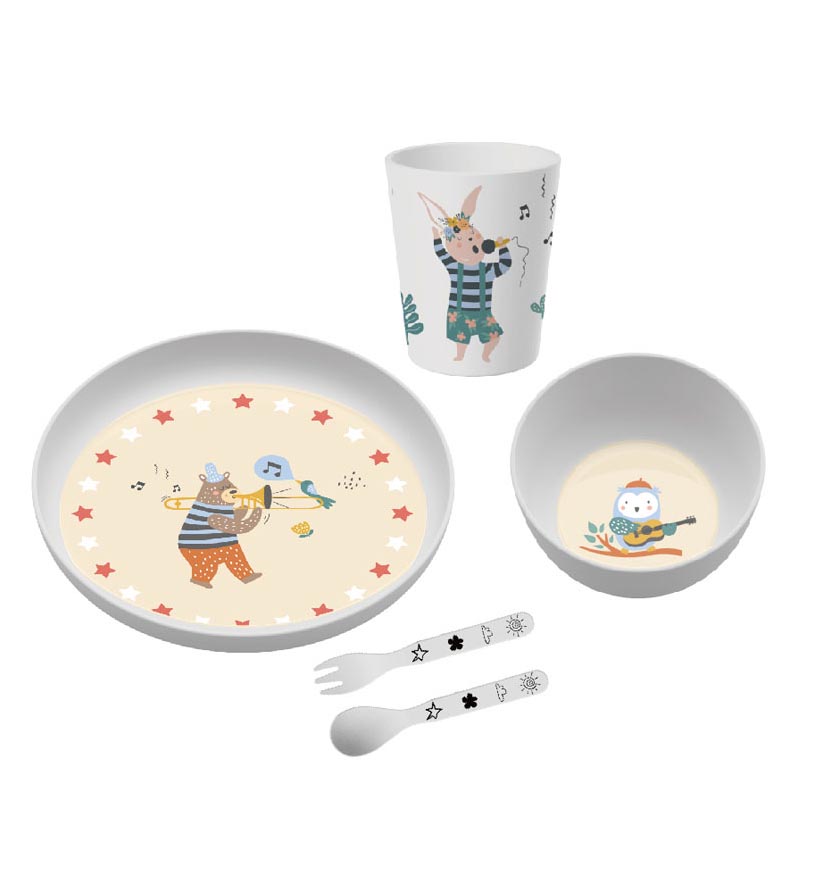 RPET plastic dinner set with print