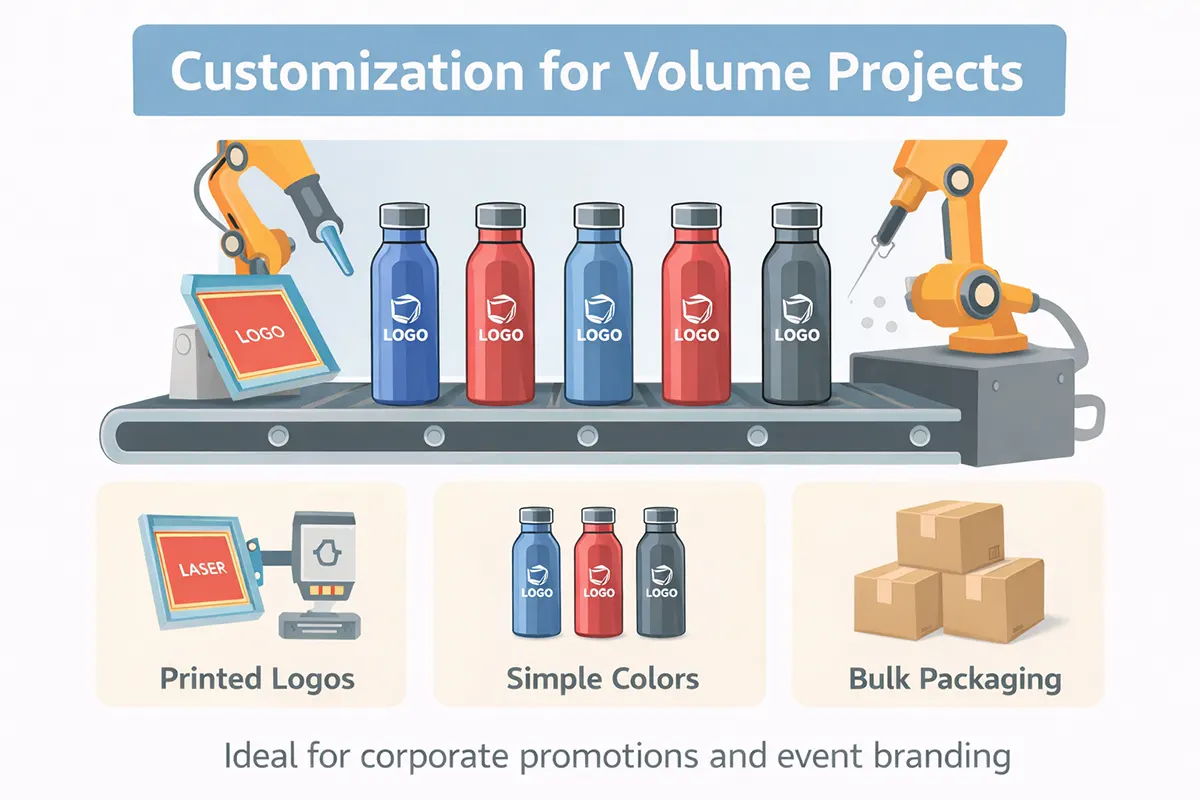 custom single wall bottle projects of Brilliant