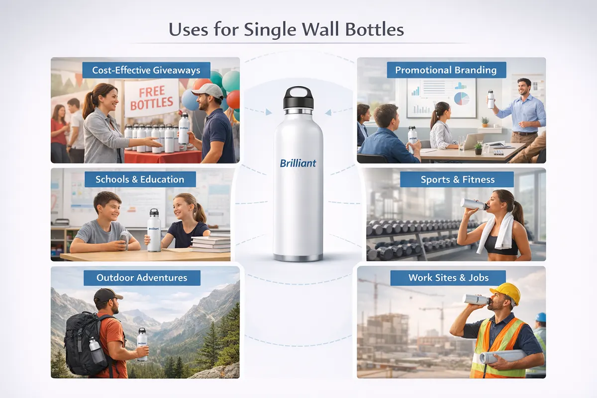 uses for single wall bottles of Brilliant options