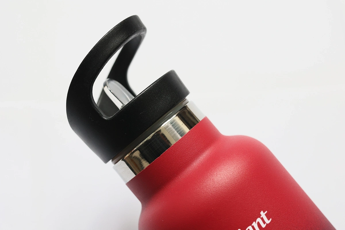 two tone gradient stainless steel water bottle with carry handle lid