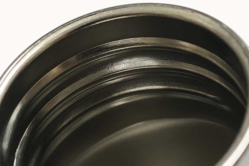 double wall insulated stainless steel bottle interior view