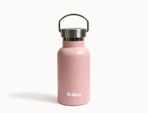 Matte Insulated Stainless Steel Bottle with Metal Carry Loop Lid