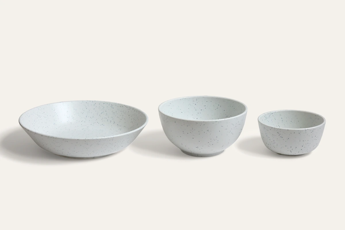 Snow Speckle 100% RPET Nesting Bowl Set