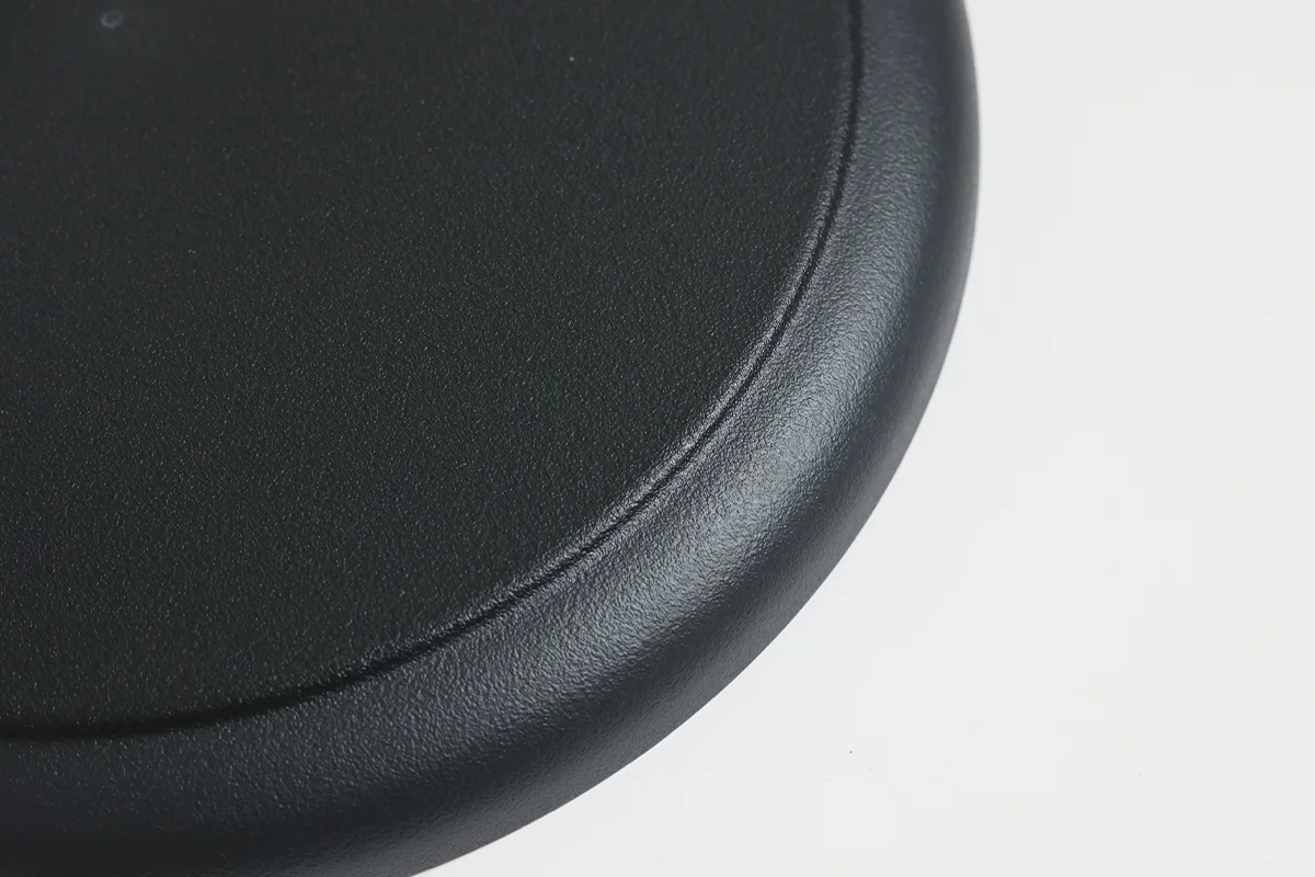Matte textured underside detail of recycled PET dinner plate