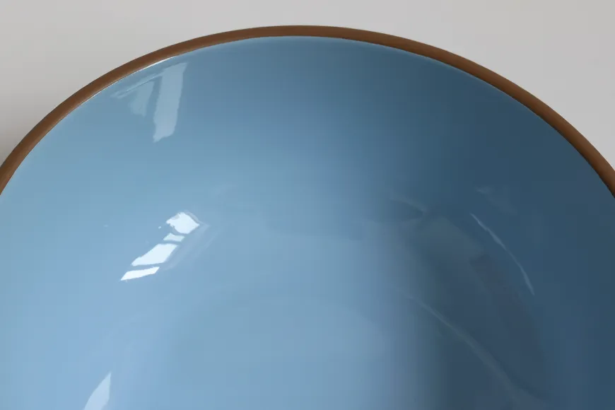 Glossy Sky Blue Interior Finish Detail of RPET Rice Bowl