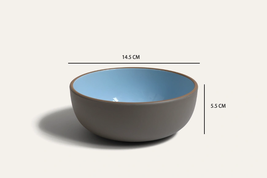 Azure Rim Gloss Recycled PET Rice Bowl Dimensions 14.5 × 5.5 cm