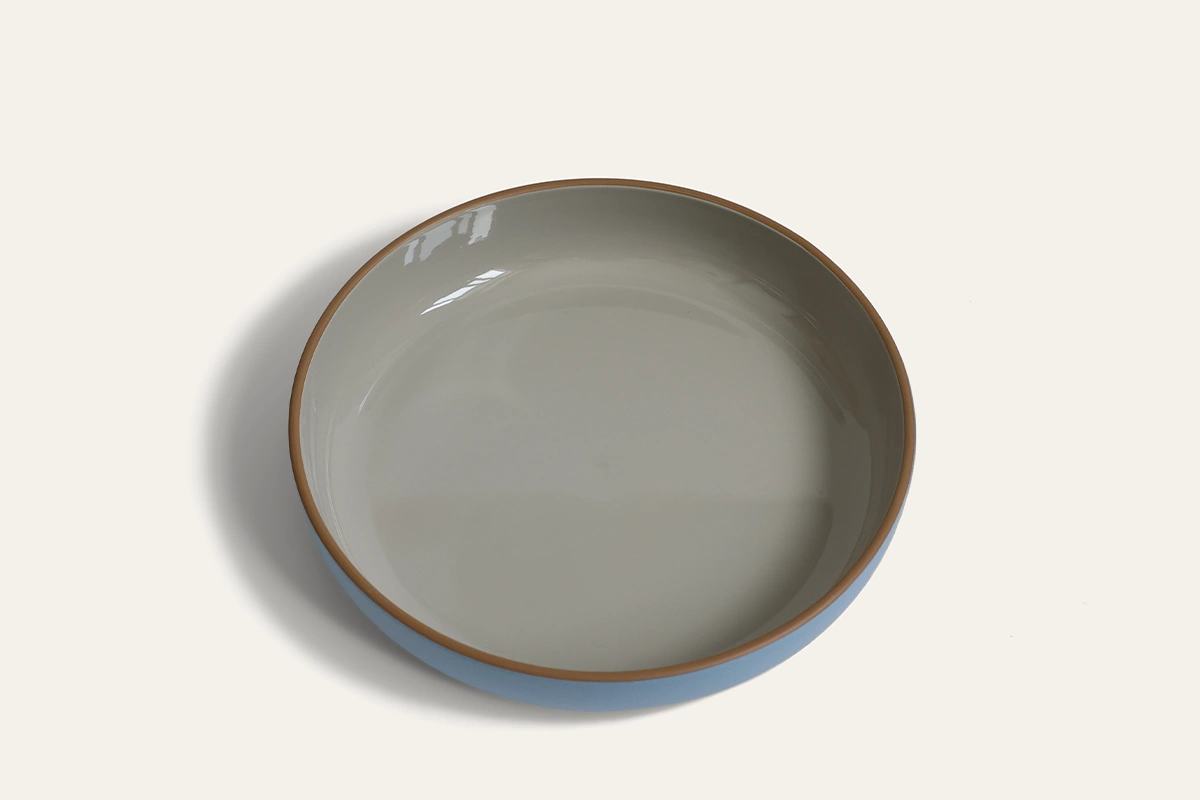 Top View of Azure Rim Gloss Salad Bowl