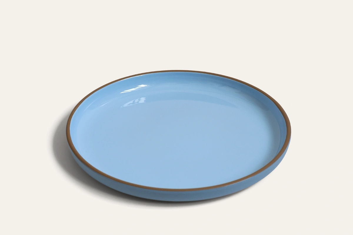 Azure Rim Gloss Recycled PET Dinner Plate Front View