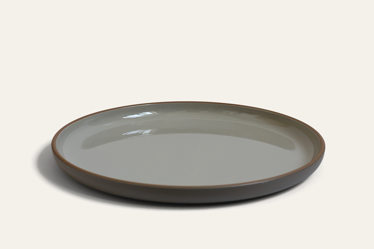 Azure Rim Recycled PET Dinner Plate Side View