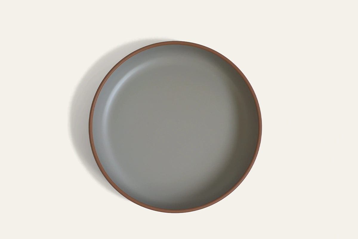 Top View of Azure Rim Matte Salad Bowl