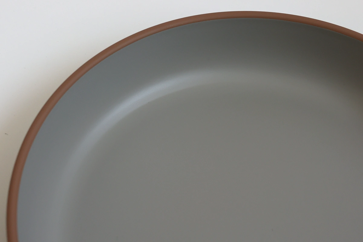 Matte Grey Interior Surface Detail of Recycled PET Salad Bowl