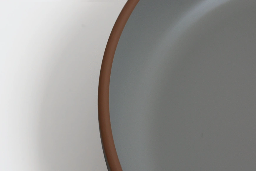 Textured Charcoal Exterior Detail of Azure Rim Salad Bowl