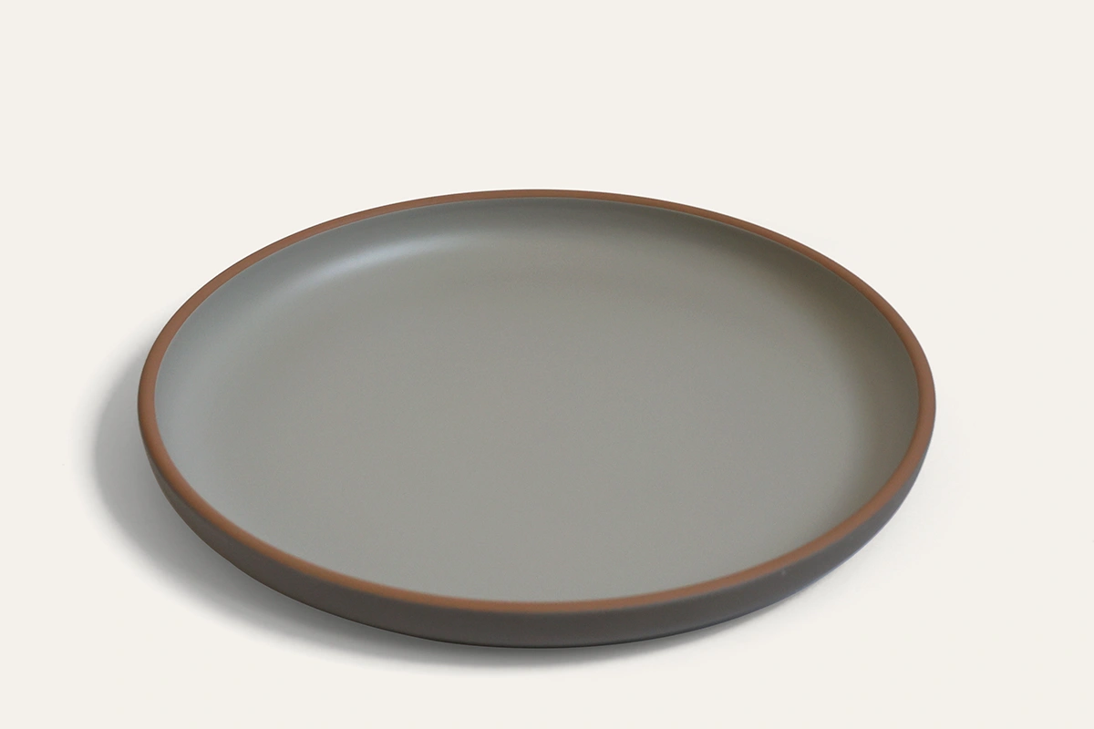 Top View of Azure Rim Matte Dinner Plate