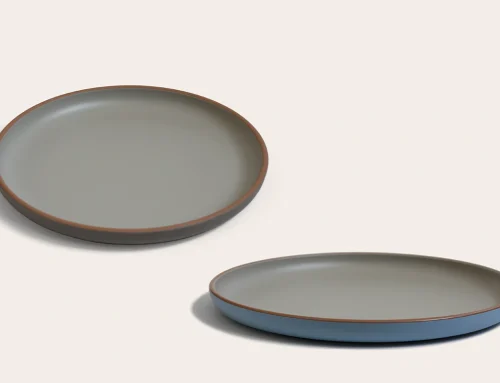 Azure Rim Matte Recycled PET Dinner Plates