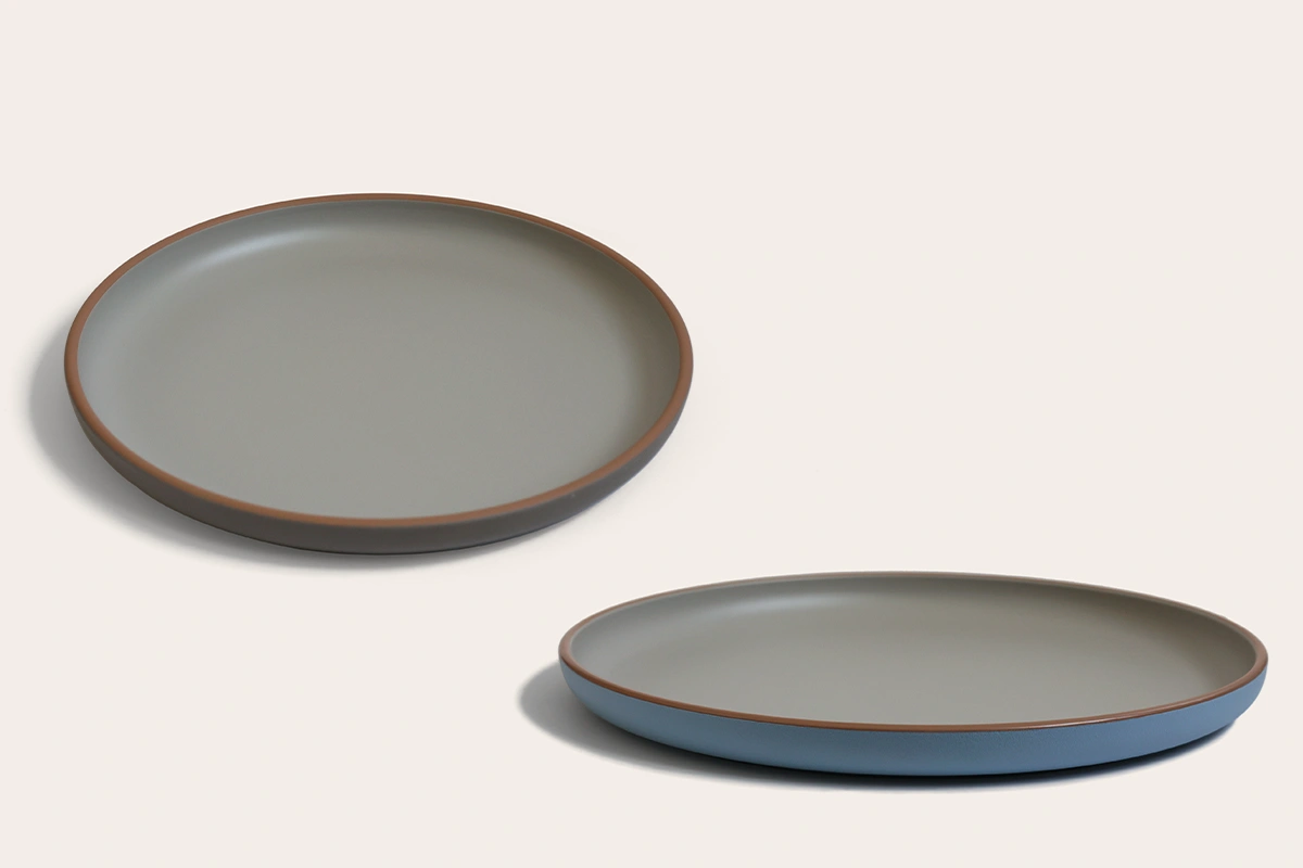 Azure Rim Matte Recycled PET Dinner Plates