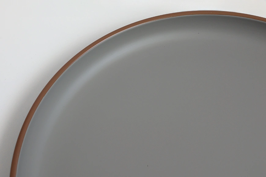Overhead View of Azure Rim Matte Recycled PET Dinner Plate