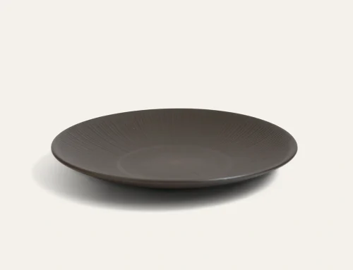 Radiant Texture Charcoal Gray Pasta Plate