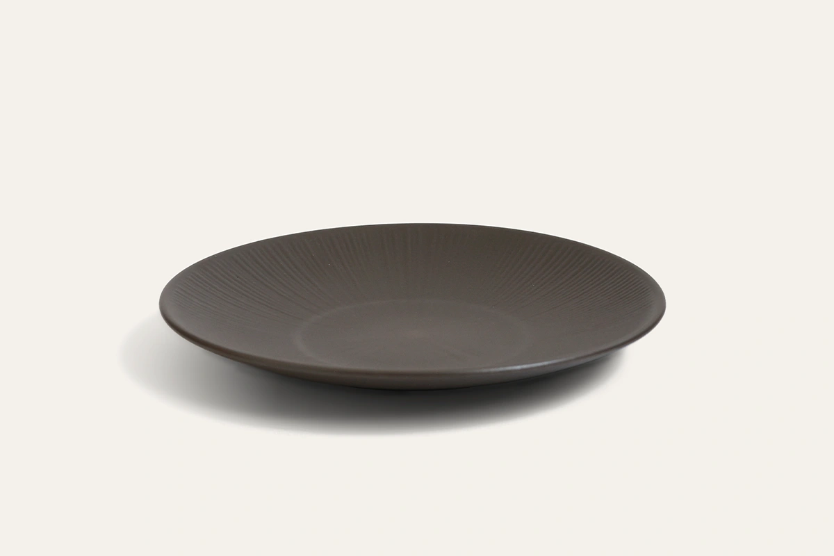 Radiant Texture Charcoal Gray Pasta Plate