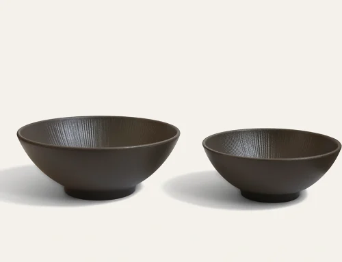 Radiant Texture Charcoal Gray Bowl Set