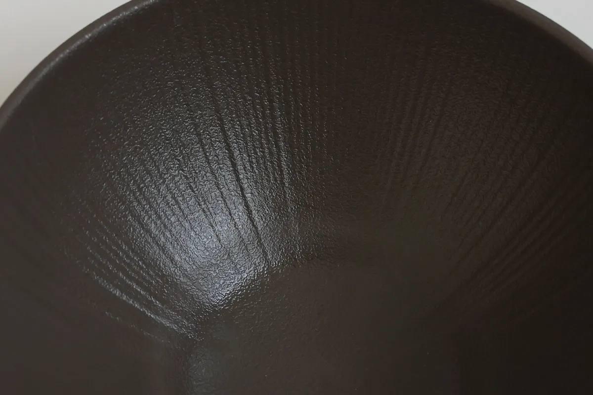 Radiant Texture Charcoal Gray Bowl Interior Texture Detail