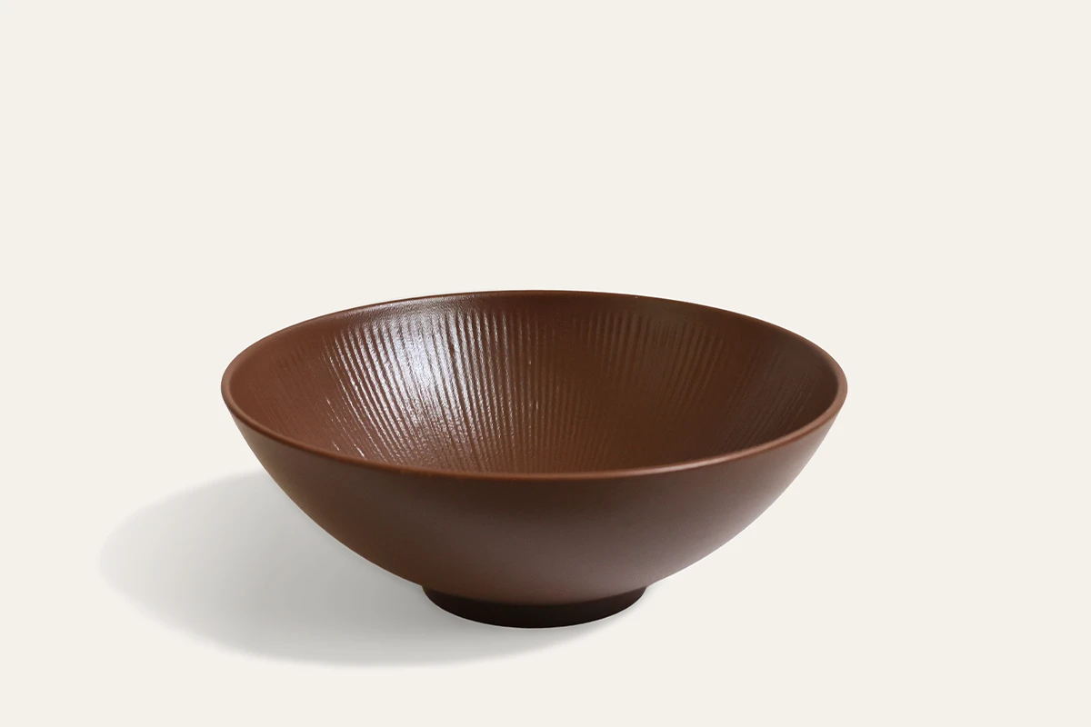 Radiant Texture Chestnut Brown Deep Bowl Front View