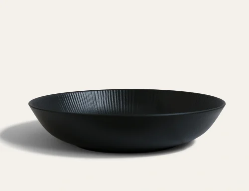 Radiant Texture Matte Black Serving Bowl