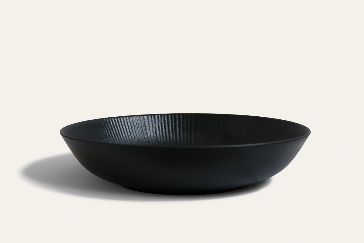 Radiant Texture Matte Black Serving Bowl