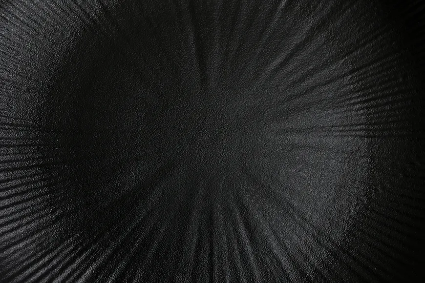 Radiant Texture Matte Black Serving Bowl Interior Center Detail