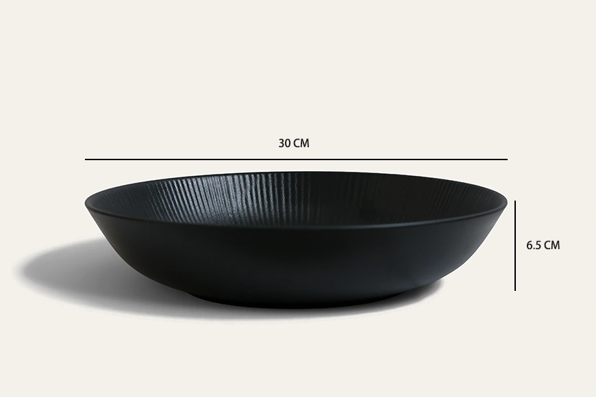 Radiant Texture Matte Black Serving Bowl Dimensions 30cm