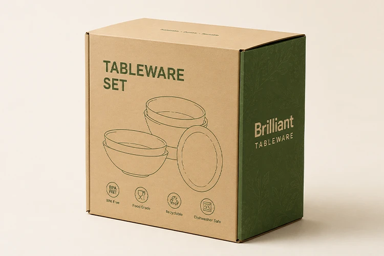 custom packaging box for Recycled PET Tableware
