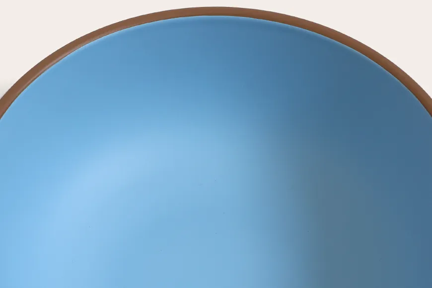 Matte Grey Interior Surface Detail of Recycled PET Salad Bowl