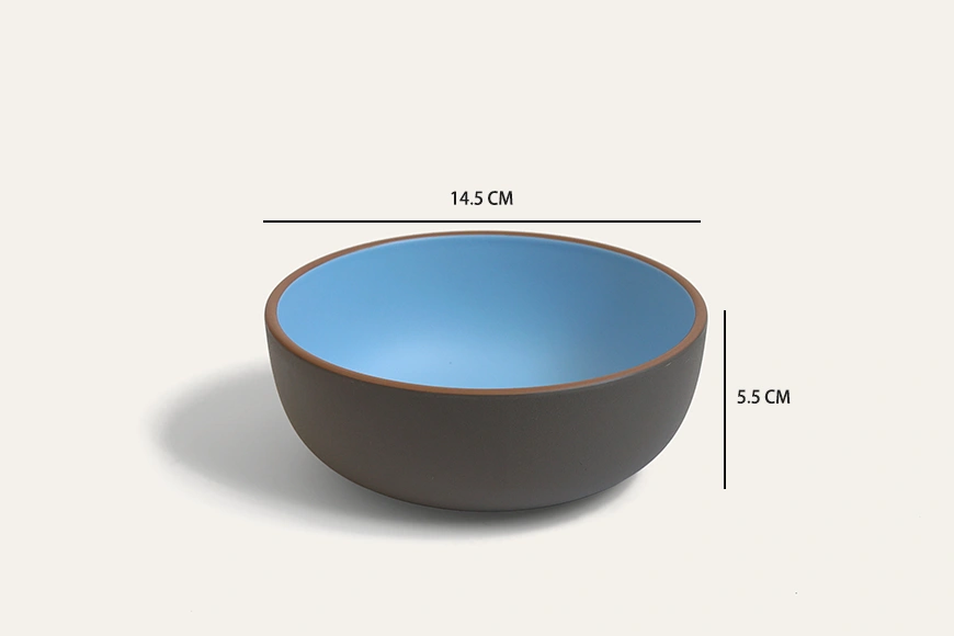 Azure Rim Matte Recycled PET Rice Bowl Dimension